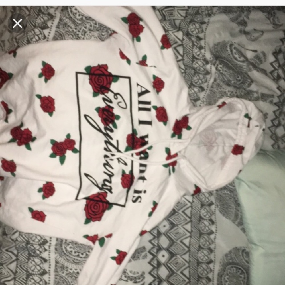 Rose pattern long sleeve shirt